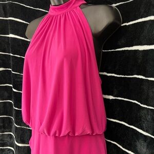 NWT Express High Neck Halter Top. Open, strappy back with banded bottom.